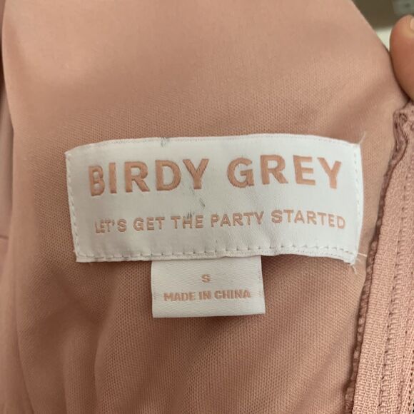 NWT Birdy Grey Hannah Empire Dress Pink Dusty Rose Small Chiffon Bridesmaid Flow - Picture 4 of 15